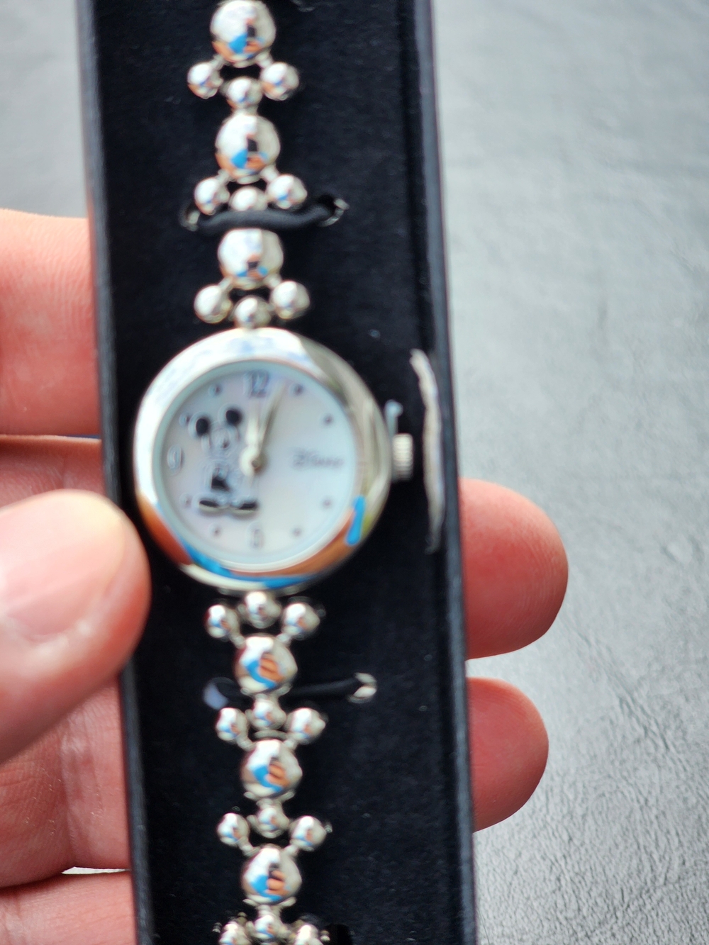 Disney Silver Tone Mickey Mouse Bead-Link Watch